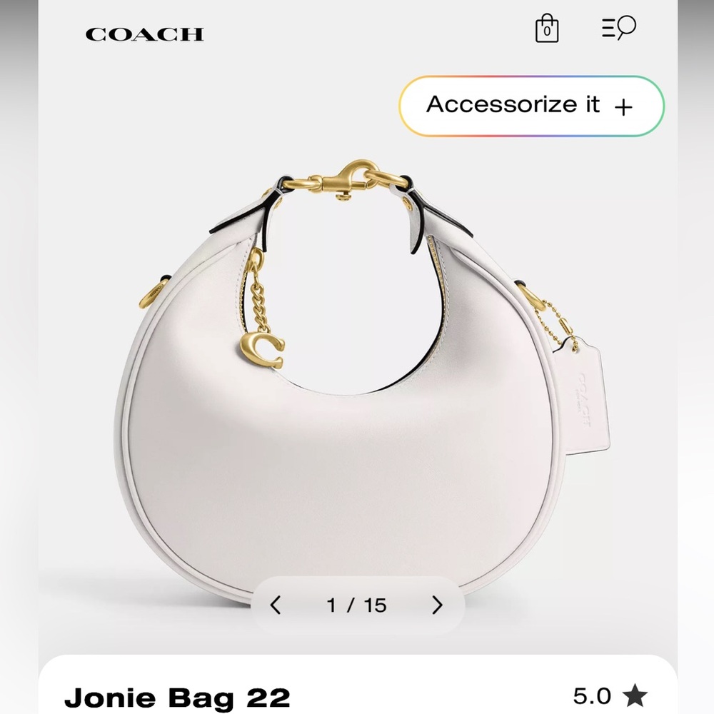 Coach Jonie Bag 22 in Chalk w/ Gold Hardware